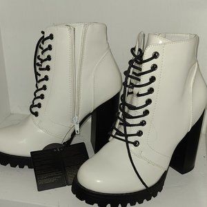WHITE PLATFORM BOOTS